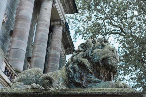 雕刻关于狮子在近处宫