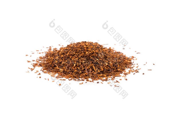 堆关于干的干燥的红叶茶树茶水