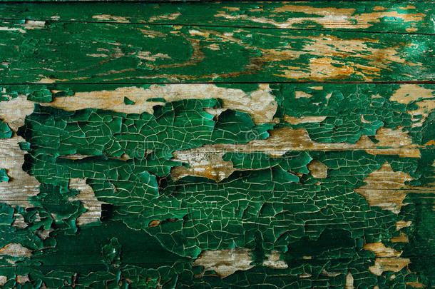 老的木制的绿色的背景