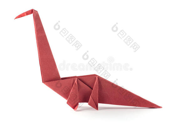折纸手工恐龙猛禽隔离的向白色的背景