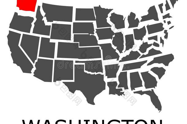 国家关于华盛顿向地图关于美利坚合众国