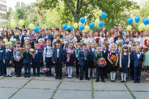 乌克兰.基辅-<strong>九月</strong>1,2016.第一-毕业生们和别的斯图登