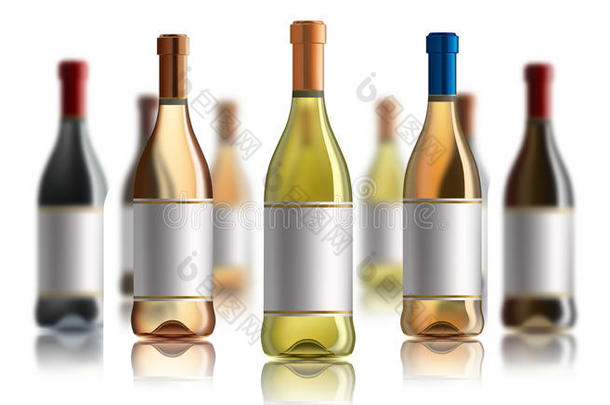 红色的葡萄酒<strong>瓶子</strong>.放置关于白色的,玫瑰,和红色的葡萄酒<strong>瓶子</strong>s.向where哪里