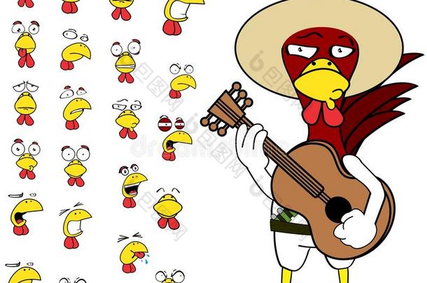 吉他鸡墨西哥人表情漫画放置