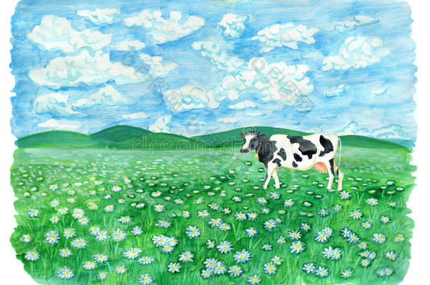草原和奶牛,云采用天和复制品空间