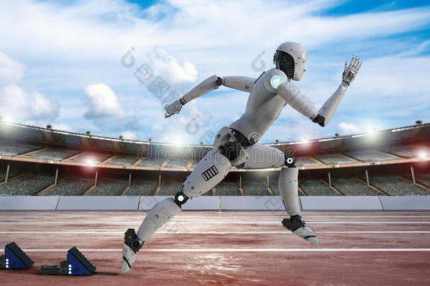 机器人跑步向赛马场