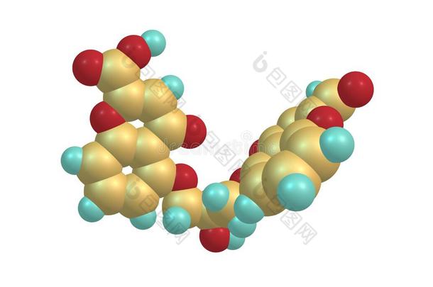 克罗莫西奇酸味的分子的结构隔离的向白<strong>色</strong>的