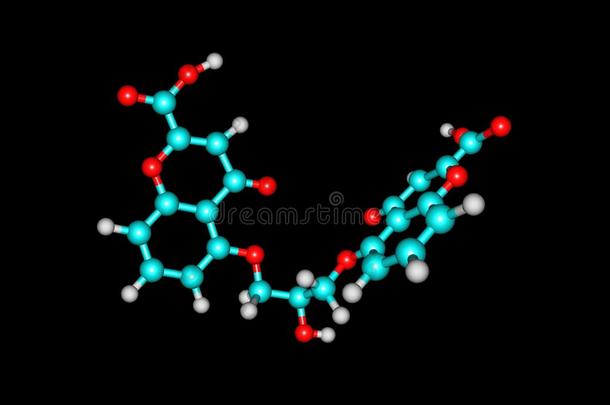 Cromoglicic酸味的分子的结构隔离的向黑的