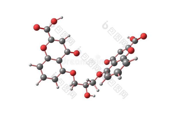 Cromoglicic酸味的分子的结构隔离的向白色的