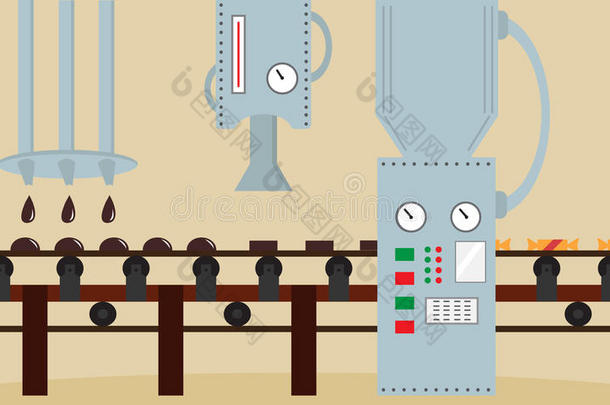 糖果工厂.机器为指已提到的人生产关于巧克力糖果.