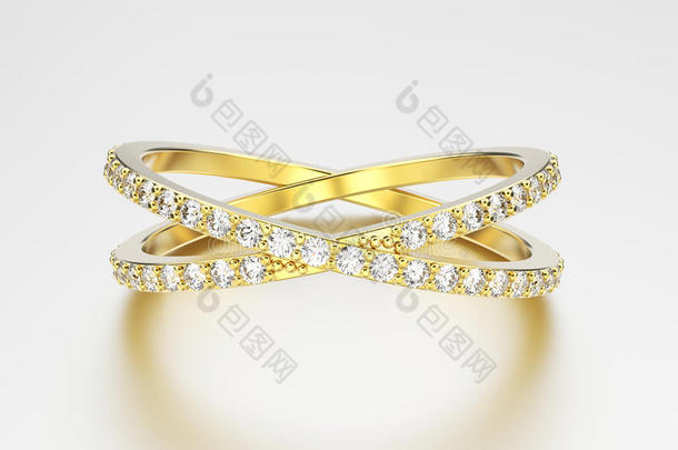 3英语字母表中的第四个字母说<strong>明黄色</strong>的金两个胫钻石戒指和反射