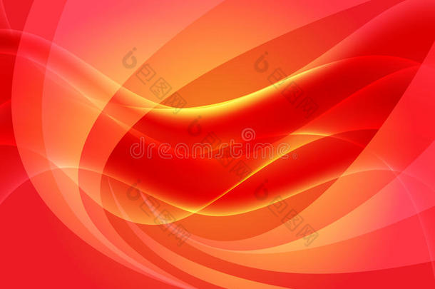 抽象的红色的热的光波浪科技背景矢量.
