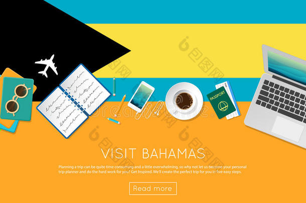 访问巴哈马群岛观念为你的蜘蛛网横幅或.