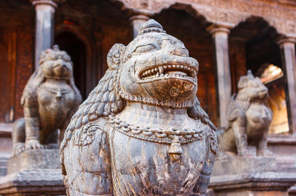 雕像和装饰采用帕坦接见室正方形,尼泊尔