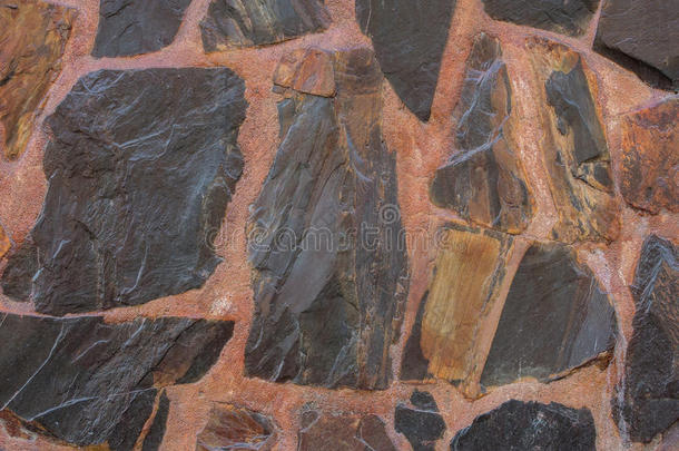 抽象的<strong>背景墙</strong>使关于粗糙的石头黑的和棕色的