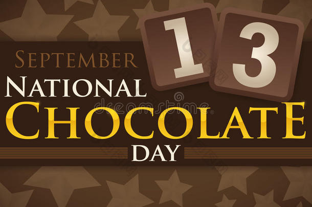 美味的令人回忆起的东西日期为国家的巧克力一天和布满星星的英语字母表的第2个字母