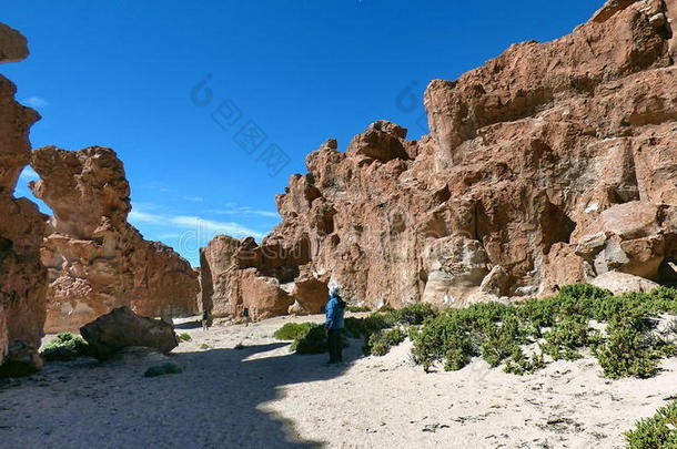 沙漠岩石采用玻利维亚的高原,南方美洲.