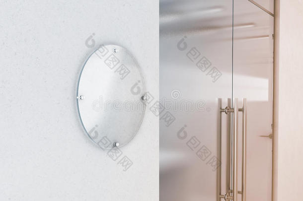 空白的圆形的透明的玻璃符号盘子假雷达