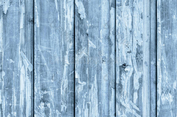 老的<strong>风化</strong>的有裂缝的薄片的蓝色木制的由薄片叠成的块-板爸