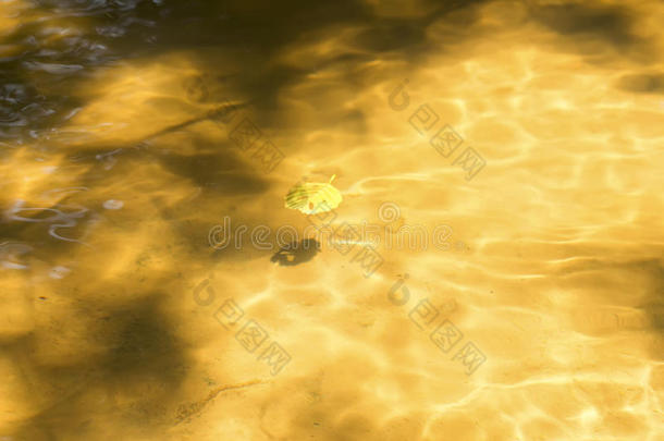 一金色的河采用浅的水,逐渐扩散的感觉和现在的质地