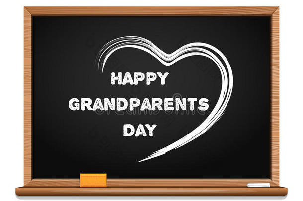 幸福的祖父母一天黑板