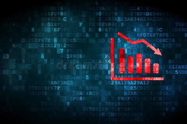 <strong>新闻</strong>观念:下降<strong>图表</strong>向数字的背景