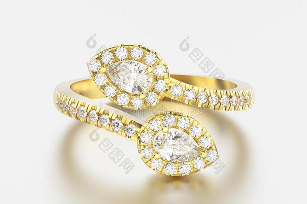 3英语字母表中的第四个字母说明黄色的金<strong>传单</strong>钻石戒指和反映