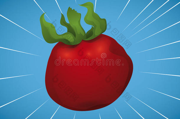红色的番茄人行横道在满的速度,矢量Illustr在ion