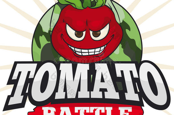淘气的番茄越过军事的按钮为一有趣的番茄B一ttl