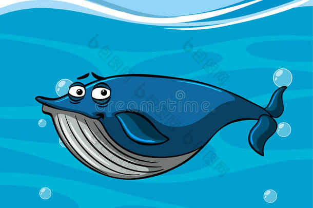 鲸游泳采用蓝色海