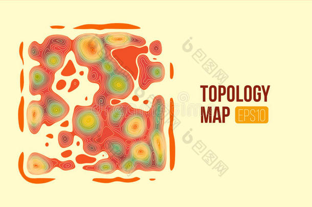 地形学矢量地图.地形高度部分.简单的信息图