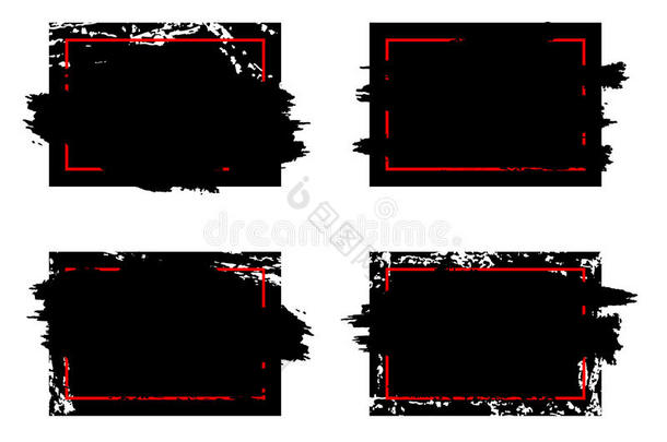 现代的恶劣的蹩脚货刷子一击设计框架.颜料溅起墨水