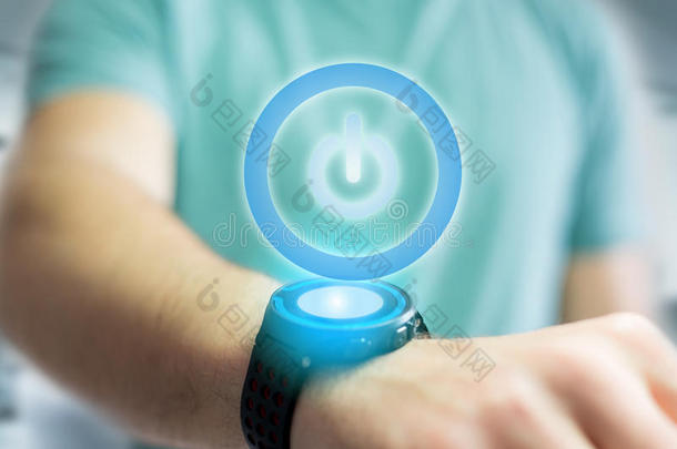 动力按钮象征显示向一未来的interf一ce-技术