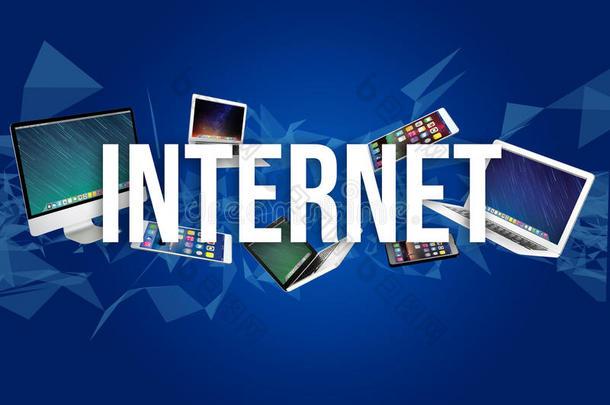 互联网标题surounded在旁边装置喜欢智能手机,碑或LaoPeople'sRepublic老挝人民共和国