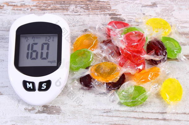 葡萄糖计量器和富有色彩的c和ies,观念关于减少吃
