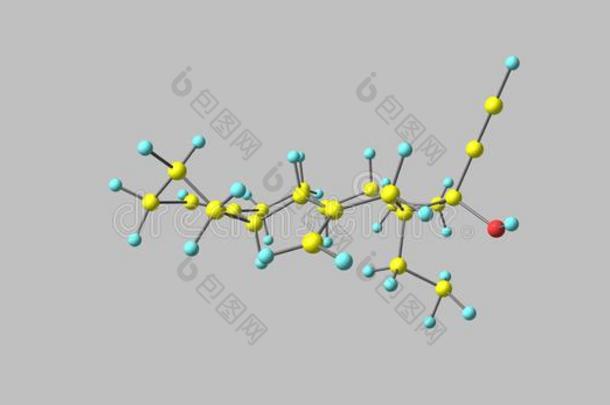 去氧<strong>孕</strong>烯分子的结构隔离的向灰色的