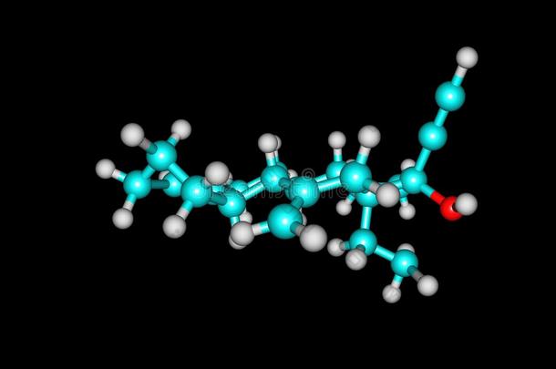 去氧孕烯分子的结构隔离的向黑的