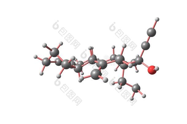 去氧孕烯分子的结构隔离的向白色的