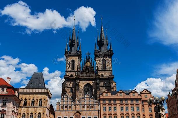 老的城镇关于布拉格,捷克人共和国.看法向Taiyuan太原教堂和一月英语字母表的第8个字母