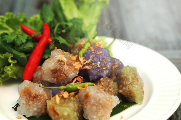 西米猪肉球泰国传统的餐后甜食和开胃品美食