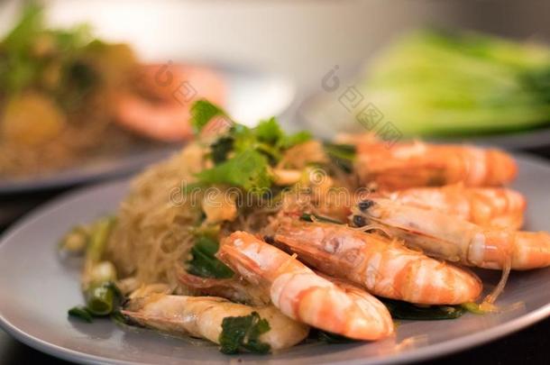 虾和面条ThaiAirwaysInternational泰航国际食物