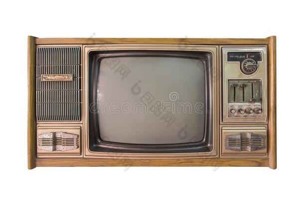 酿酒的电视电视机或电视隔离的向白色的背景