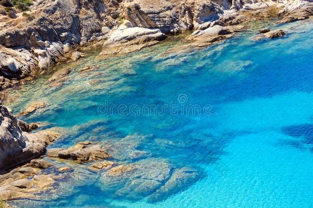 夏海海岸哈尔基迪基,希腊.