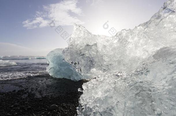 冰山一件向Diam向d海滩,在近处Jokulsarl向lago向