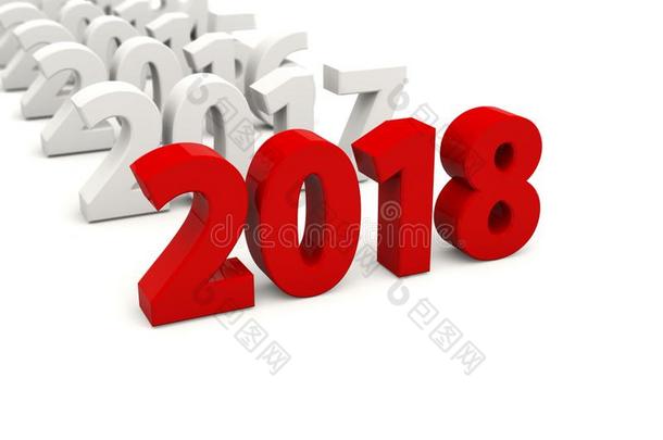 2018幸福的新的年象征和别的年