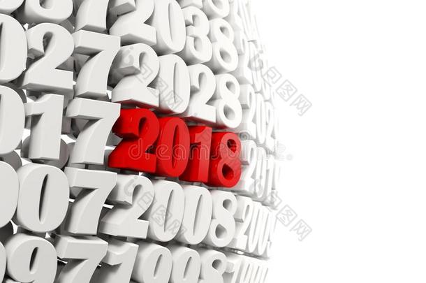 2018幸福的新的年象征和别的年