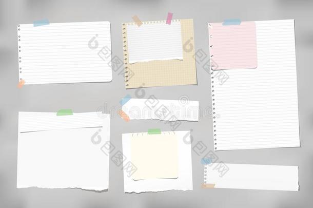 撕有平行线条的,空白的,正方形的笔记,笔记book,<strong>典范</strong>的纸条