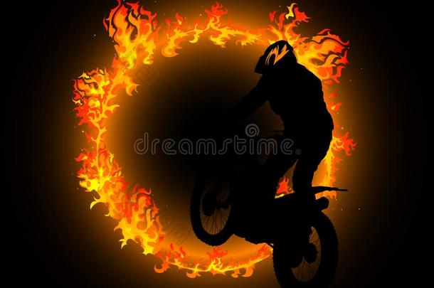 火和骑<strong>摩托车</strong>的人