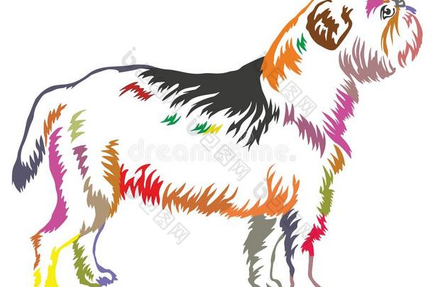 富有色彩的装饰的起立肖像关于狗狮身鹫首的怪兽肚皮