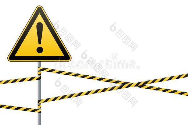 小心-危险警告符号安全.黄色的三角形和黑的